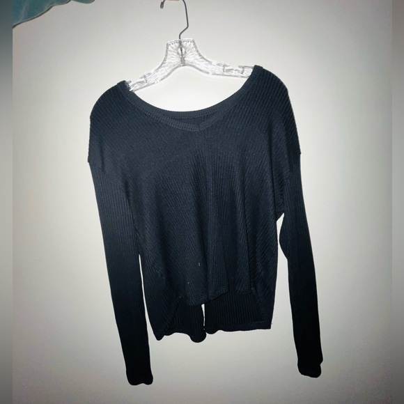 Black Ribbed Long Sleeve - Picture 2 of 2